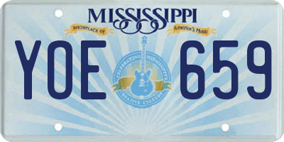 MS license plate YOE659