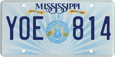 MS license plate YOE814