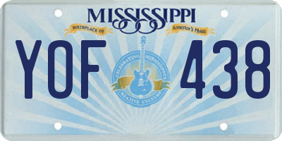 MS license plate YOF438