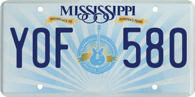 MS license plate YOF580