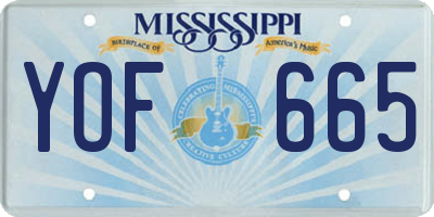 MS license plate YOF665