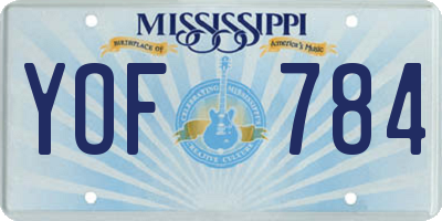 MS license plate YOF784