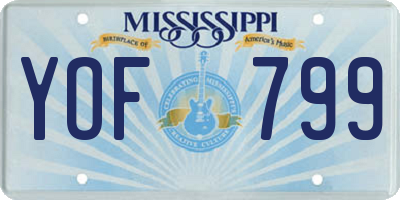 MS license plate YOF799