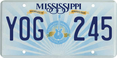 MS license plate YOG245