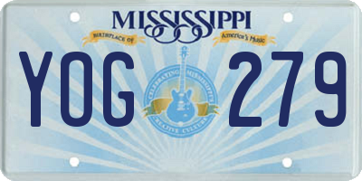 MS license plate YOG279