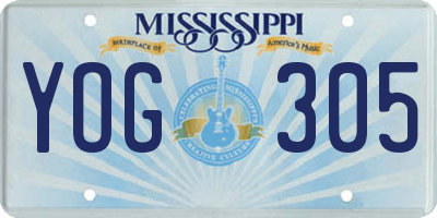 MS license plate YOG305