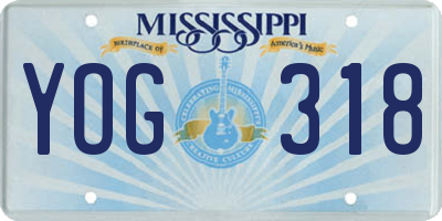 MS license plate YOG318