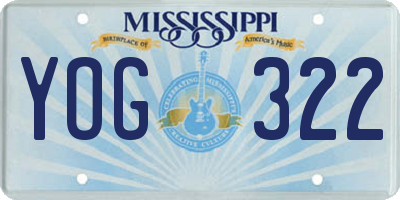 MS license plate YOG322