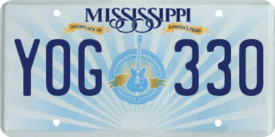 MS license plate YOG330