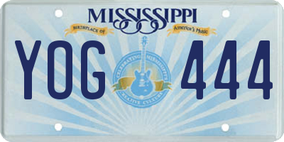 MS license plate YOG444