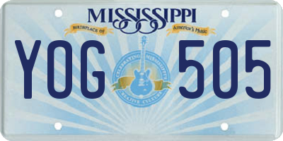 MS license plate YOG505