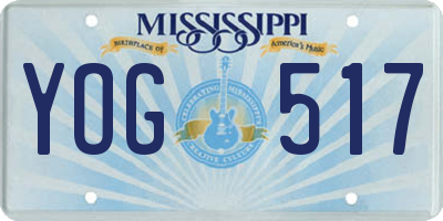 MS license plate YOG517