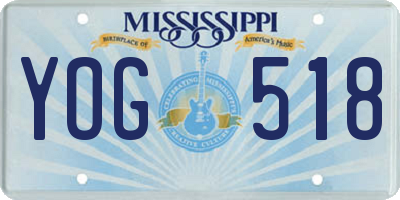 MS license plate YOG518