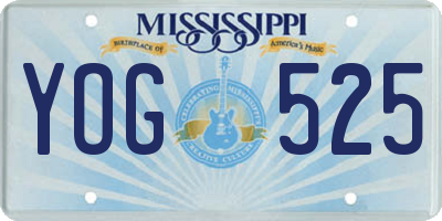 MS license plate YOG525