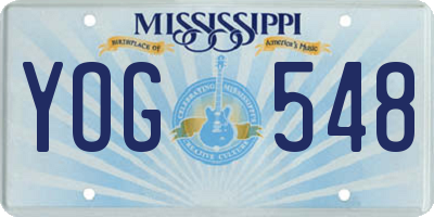 MS license plate YOG548