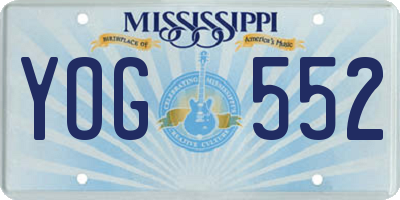 MS license plate YOG552