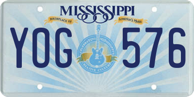 MS license plate YOG576