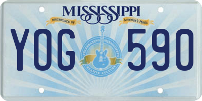 MS license plate YOG590