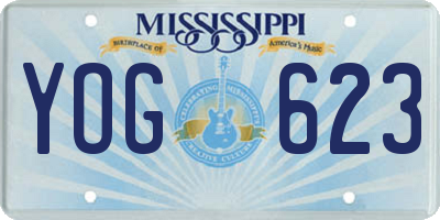 MS license plate YOG623