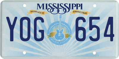 MS license plate YOG654