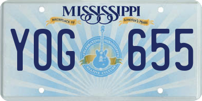 MS license plate YOG655