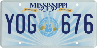 MS license plate YOG676