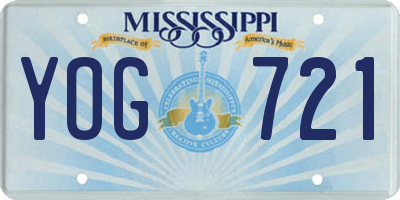 MS license plate YOG721