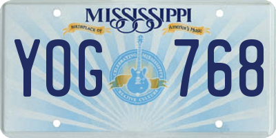 MS license plate YOG768