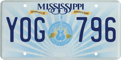 MS license plate YOG796