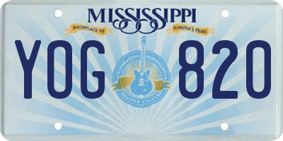 MS license plate YOG820