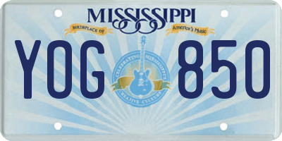 MS license plate YOG850