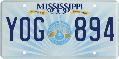 MS license plate YOG894