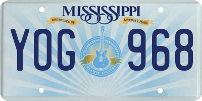 MS license plate YOG968