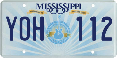MS license plate YOH112