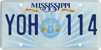 MS license plate YOH114