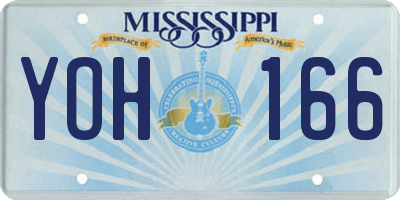 MS license plate YOH166