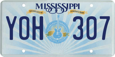 MS license plate YOH307