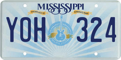 MS license plate YOH324