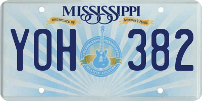 MS license plate YOH382