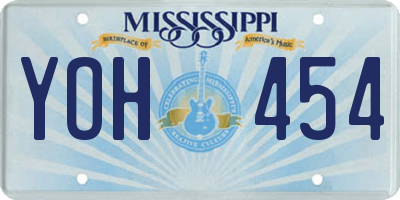 MS license plate YOH454