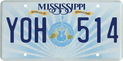 MS license plate YOH514