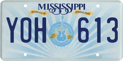MS license plate YOH613