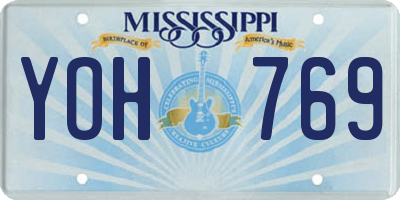 MS license plate YOH769