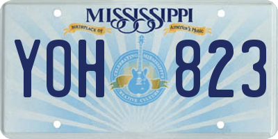 MS license plate YOH823