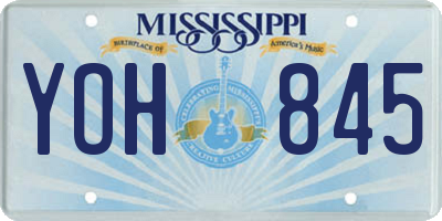 MS license plate YOH845