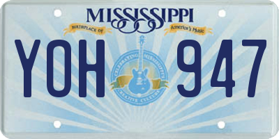 MS license plate YOH947