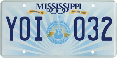 MS license plate YOI032