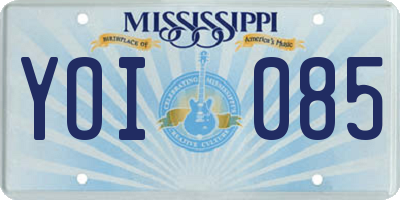 MS license plate YOI085