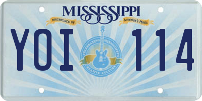 MS license plate YOI114