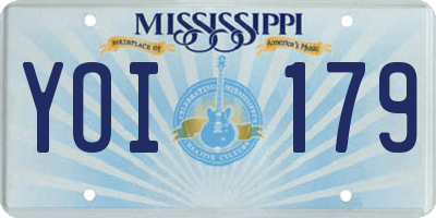 MS license plate YOI179